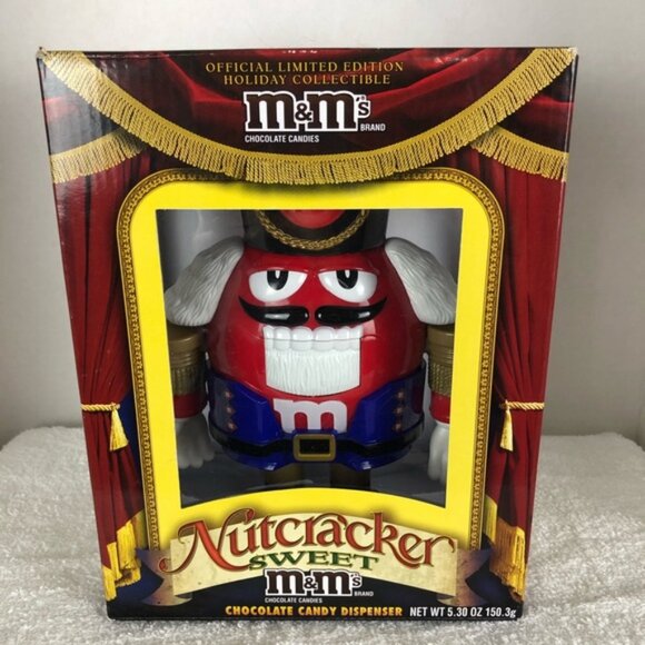Limited Edition M&M'S Nutcracker Sweet Chocolate Candy Dispenser Red and Blue - Picture 1 of 10